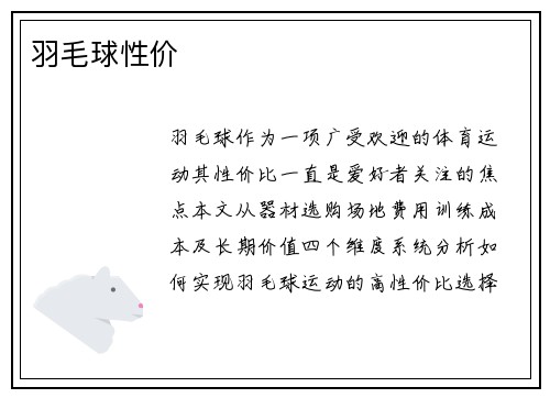 羽毛球性价